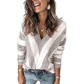 ANCAPELION Women’s Casual Sweater Pullover Winter Basic Sweatshirt Long Sleeve Cozy Knitted Jumper Tops Loose Fit