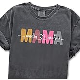 Personalized Mothers Day Shirts with Kids Name Custom Mama Sweatshirt with Kids Names Mother Hoodie Mother's Day Tee Custom Children Names Mom T Shirt Custom Mom Gifts