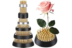 Sliner 6 Pcs Flower Frogs Round 6 Size Floral Frogs Flower Holder Japanese Ikebana Vase Kenzan Floral Arranger Fixed Tools Arrangement Pin for Home DIY Craft Plant Fixation Decoration(Brass)