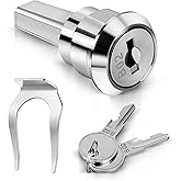 A Set Silver Universal Stainless Toolbox Locks with Keys | Toolbox Iron Cabinet Insert Linkage Drawer Lock Set,180&deg; Rotation Unlocking, Cabinet Hardware