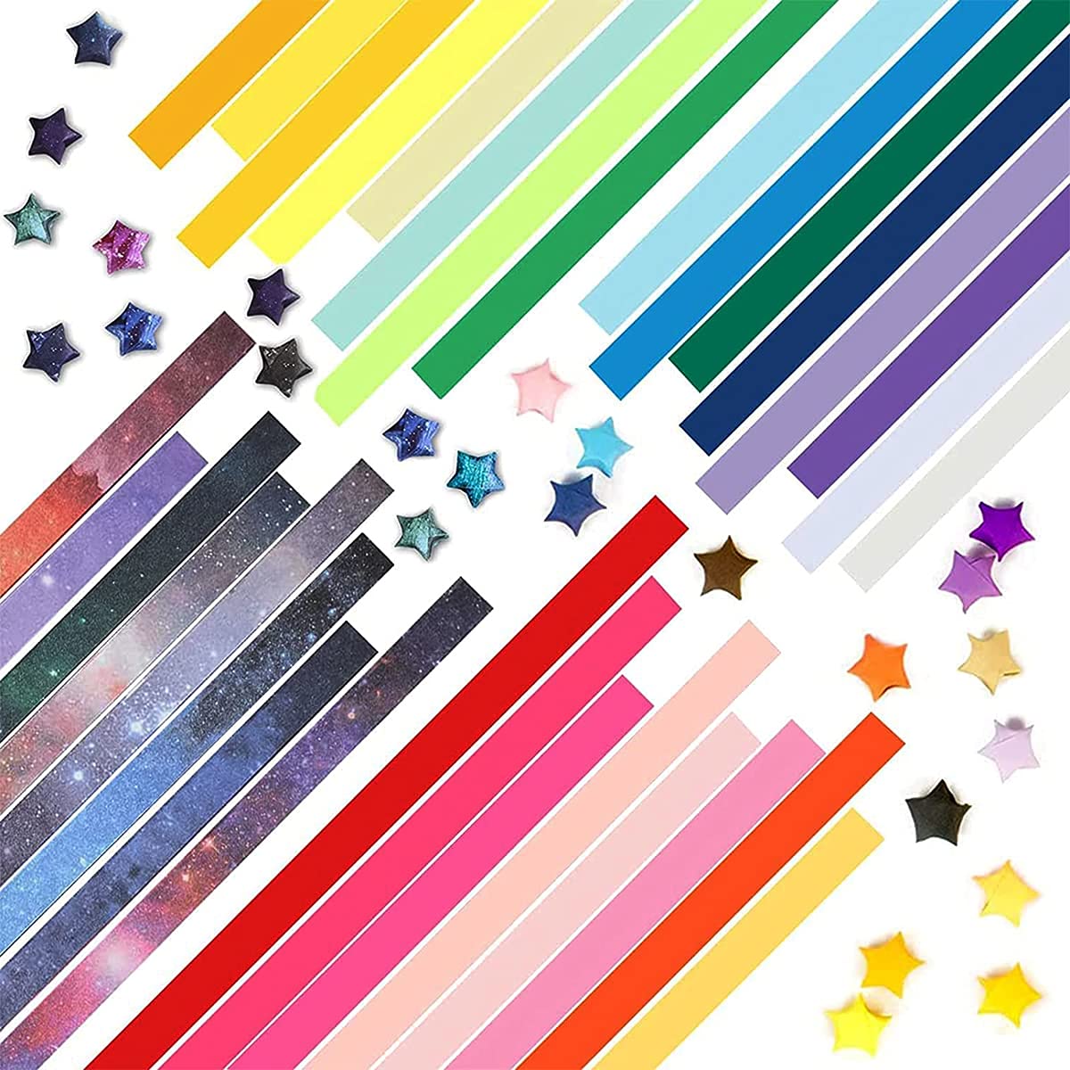 Stars Papers, Origami Paper, 1910 Sheets Lucky Origami Stars for DIY Paper Arts Crafts (Mash Up and Starry Sky Gradient)
