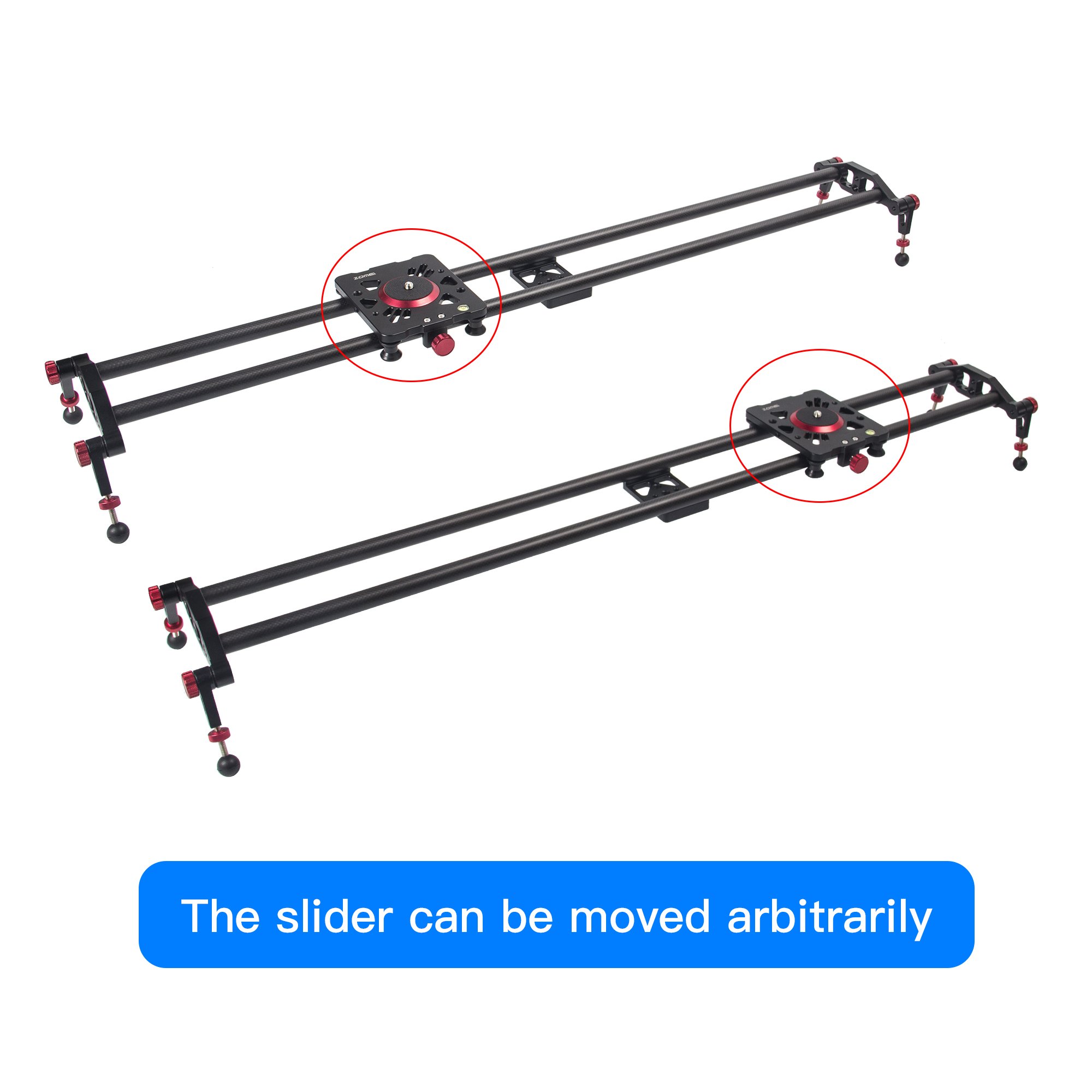 ZoMei Camera Slider Carbon Fiber Dolly Rail, 23 inches/60 cm with 1/4\