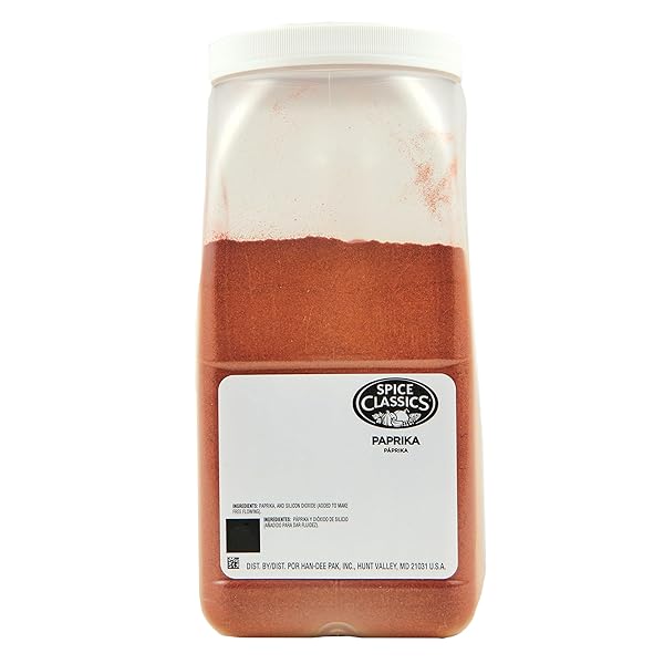 SPICE CLASSICS PAPRIKA, 4.5 LB – ONE 4.5 POUND CONTAINER OF BULK PAPRIKA POWDER, PERFECT FOR GARNISHING AND FLAVORING EGGS, SOUPS, STEWS, SAUCES, MEATS AND MORE