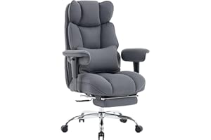 Efomao Big & Tall Office Chair for Home Office, Executive Office Chair with Footrest, Breathable Mesh Fabric, Adjustable Lumb
