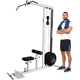 DF910 Heavy Duty LAT Machine- Features High and Low Row Pulley Stations- Uses Standard and Olympic Plates by Deltech Fitness- 500 lb Capacity