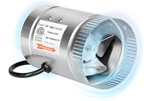 iPower 4 Inch Inline Booster Duct Fan 100 CFM HVAC Exhaust Ventilation Blower with Low Noise for Grow Tent, Basements, Bathrooms, Kitchens and Attics