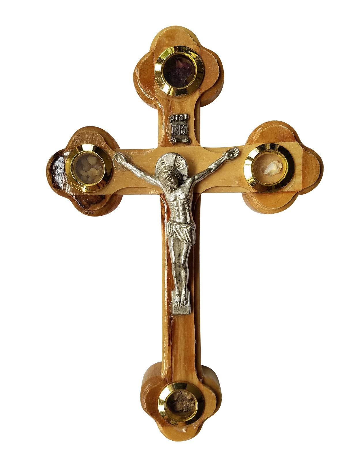 Wall Cross of Olive Wood with Crucifix Catholic from Jerusalem by Holy Land by Bethlehem Gifts TM