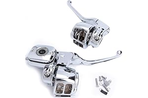 Chern Yueh Handlebar Hand Control Kit 9/16 Inch Bore Master Cylinder for 96-06 Single Disc Harley-Davidson Softail Dyna (Chrome)