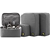 LEVEL8 4 Set Packing Cubes Travel Luggage Packing Organizers - Grey