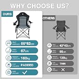 EVER ADVANCED Oversized Camping Chair Heavy Duty 160kg High Back Cup Holder view 8