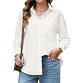 Newshows Work Blouses Business Casual Shirts for Women Button Down Dressy Casual Long Sleeve Basic Tops