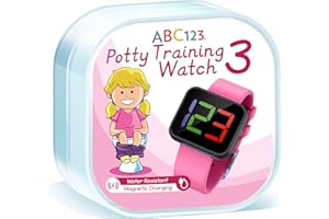 ABC123 Potty Training Watch 3 (2023 Edition) - Baby Reminder Water Resistant Timer for Toilet Training Kids & Toddler with Wireless Charging (Pink)