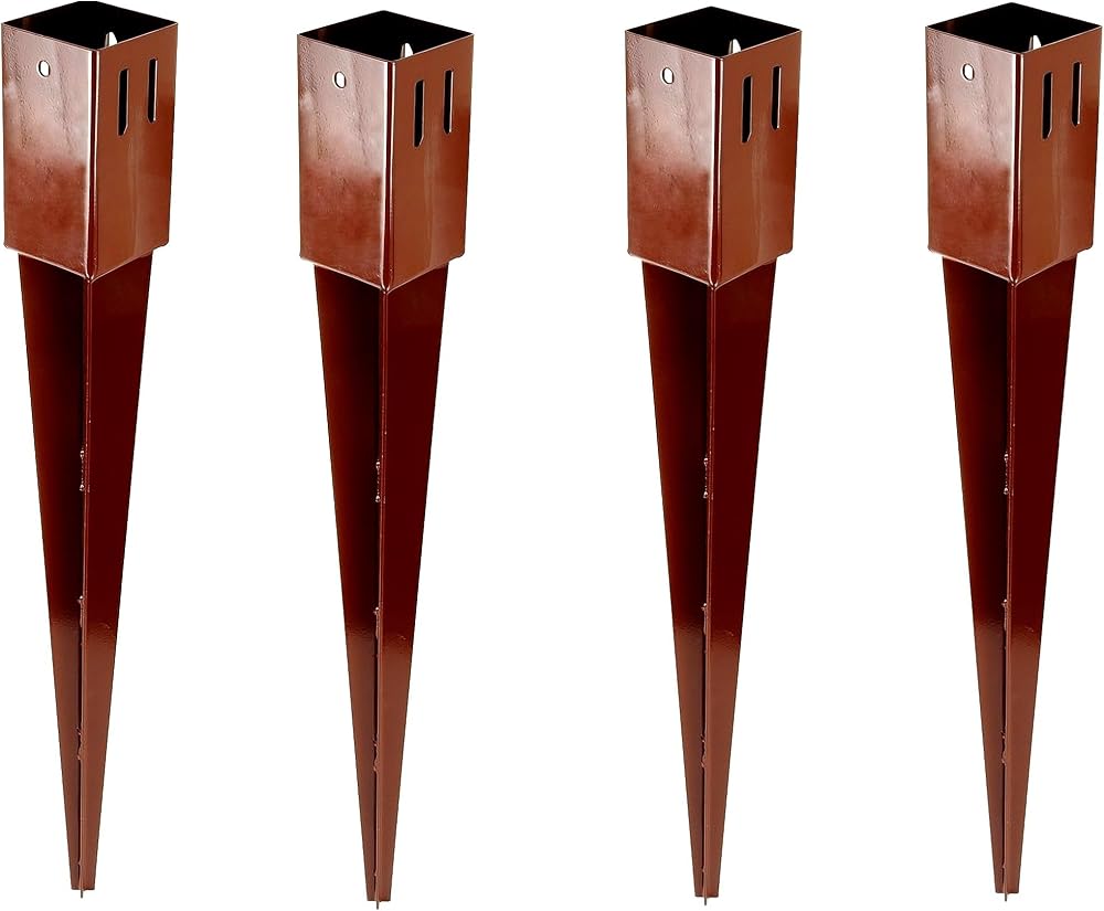 Unibos Heavy Duty Fence Post Spike Holder Support Rust Resistant Metal Stakes