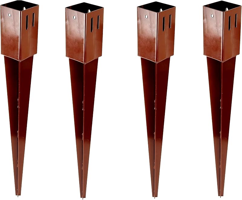 Unibos Heavy Duty Fence Post Spike Holder Support Rust Resistant Metal Stakes