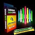 Emergency Glow Sticks with 12 Hours Duration, Individually Wrapped Industrial Grade Glowsticks for Survival Gear, Camping Lights, Power Outages and Military Use