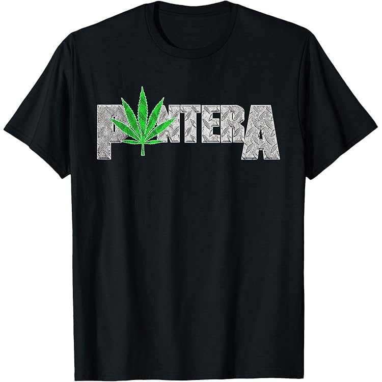 Amazon.com: Pantera Official Vintage Leaf Logo T-Shirt