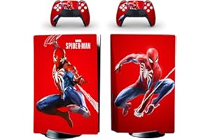 Vanknight Standard Disc Console Decal Sticker Controllers Skin Super Hero Compatible with PS5 Console Controllers Red Spider