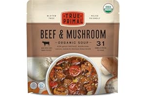 True Primal Beef & Mushroom Organic Soup 8-pack, Ready to eat, Gluten free, Paleo, Grass-fed beef, Whole30, Keto, AIP, Bone broth