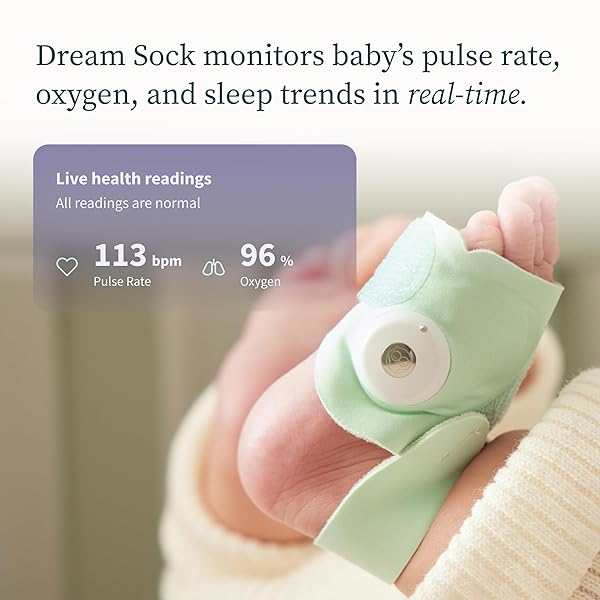 OWLET® DREAM DUO SMART BABY MONITOR: FDA-CLEARED DREAM SOCK® PLUS OWLET CAM 2- TRACKS & NOTIFIES FOR PULSE RATE & OXYGEN WHILE VIEWING BABY IN 1080P HD WIFI VIDEO
