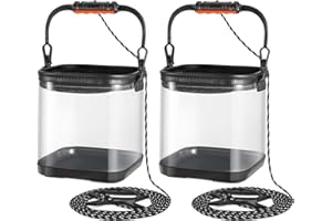 PONDON 2.5 Gallon Outdoor Aquarium Kit, Portable Plastic Fish Bowl for Ocean Adventure, Great Concept for Catching and Release Critters, Ideal for Beach, Pool and Lake (2 Pack)