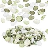 Emivery 300Pcs Green Flower Petals, Silk Rose Petals Wedding Aisle Scatter Flower Petals for Flower Girl Fake Rose Petals for Bridal Shower Party Dinner Table Bridal Shower
