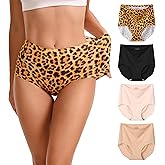 INNERSY Women's Seamless High Waisted Underwear No Show Panties Lightweight Full Coverage Briefs 4-Pack