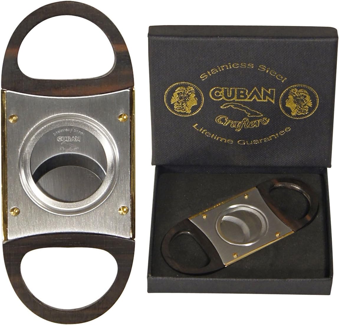 Cuban Crafters Mahogany & Stainless Double Blade Cutter