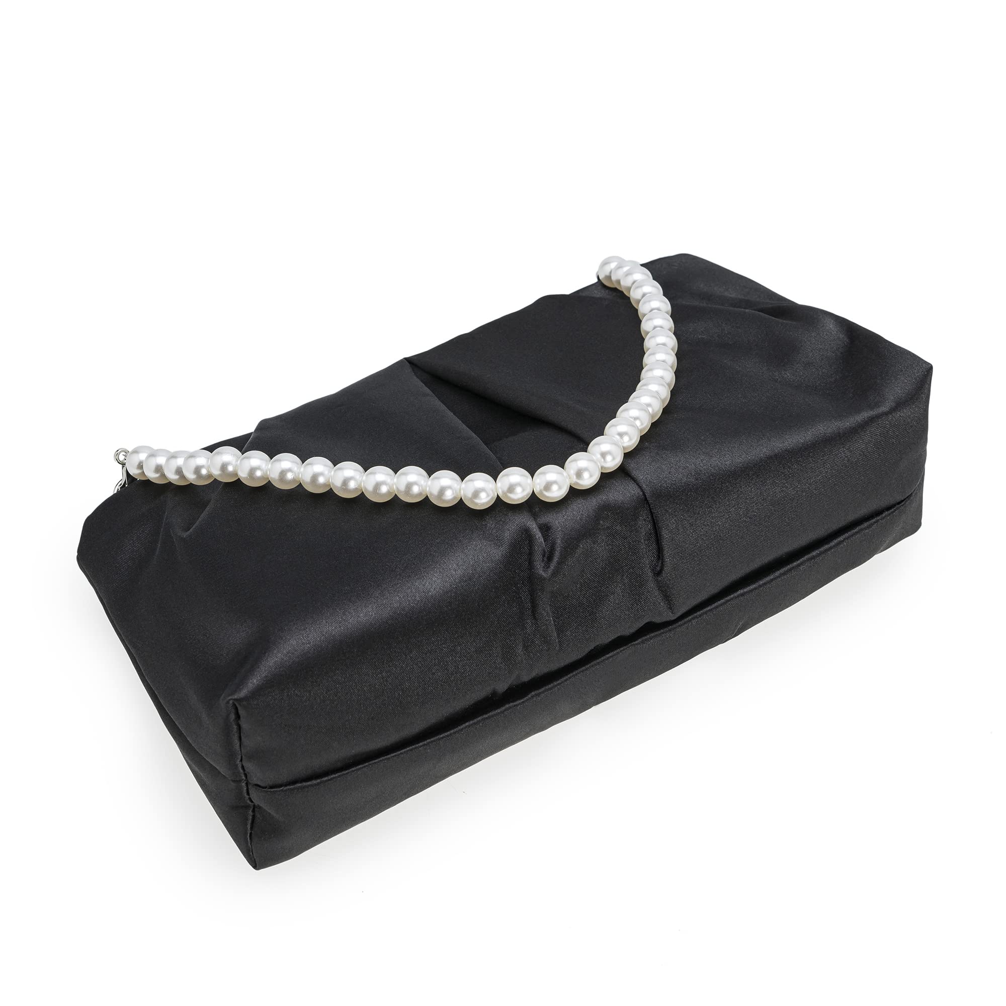 CHARMING TAILOR Evening Bag Women Wedding Party Handbag Small Dressy Formal Purse Pleated Satin Clutch