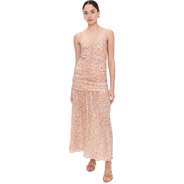 KITRI Women's Rosemary Blue Sunflower Print Midi Dress, Blue