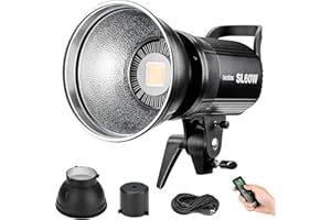 Godox SL60W LED Video Light, 60W 5600K Daylight LED Continuous Light SL-60W, Powerful Studio Bright Light with Bowens Mount 10-100% Brightness for Video Recording Wedding