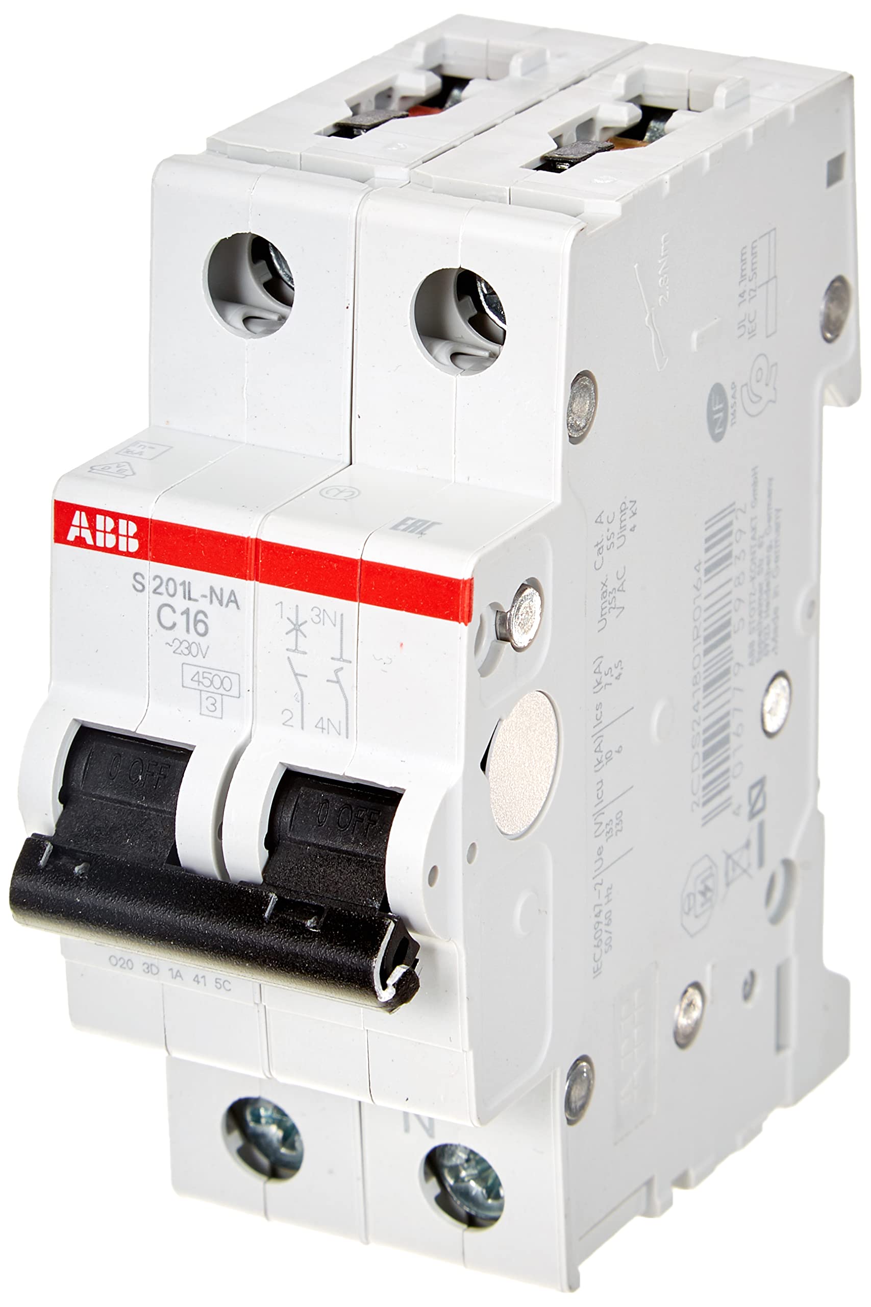 ABB S201L NA C16 Switch. Automatic 4,5KA 1P+N