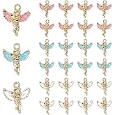 Honbay 36PCS Enamel Angel Charms Guardian Angel Pendants Alloy Religious Charms Pendant 3D Godess Fairy Charms Bead Charms for Keychains Earrings Bracelets Necklaces Jewelry Making and DIY Crafts