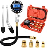 Nilight Compression Tester Kit, Digital Engine Compression Gauge | 0-250 PSI Digital Gauge for Accurate Reading, Includes Hose and Multiple Adapters