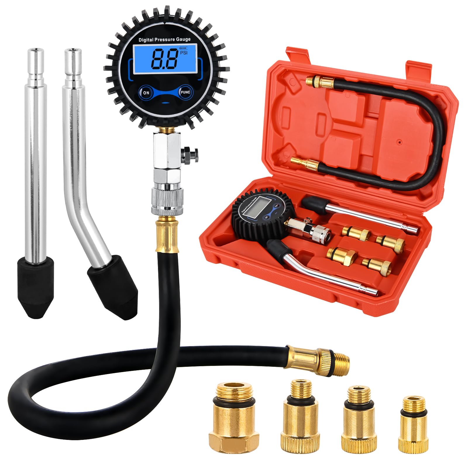 Photo 1 of Nilight Compression Tester Kit, Digital Compression Gauge 0-250PSI Automotive Tool for Petrol Gasoline Engine Cylinder Compression Test with Adapter & Hose