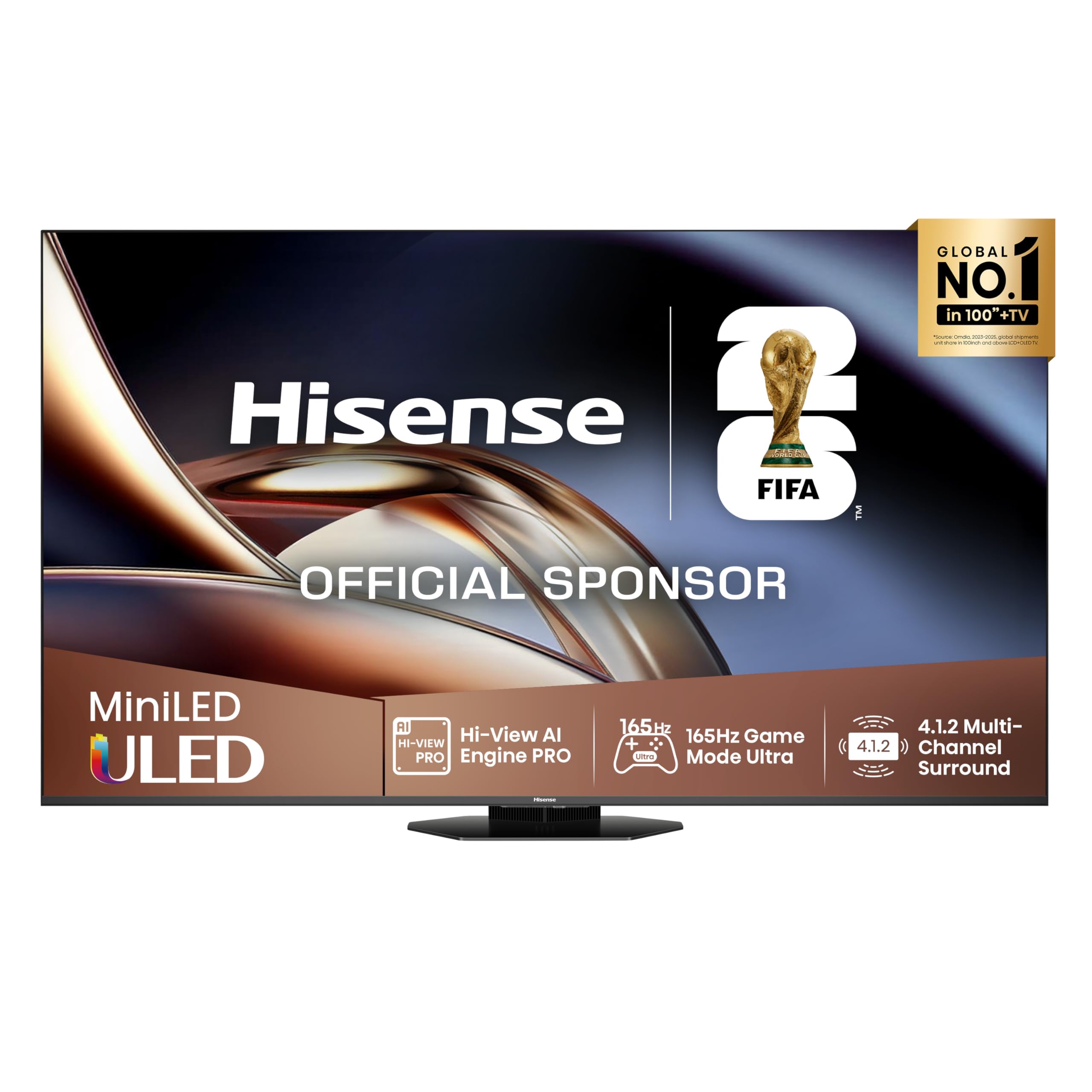 Hisense TV 85" Mini-LED 165Hz 4K 2025 85U8Q, Octagonal Stand, Dolby Atmos Multi-Channel Surround 4.1.2, Smart TV VIDAA U9 con 1000+APP, Dolby Vision IQ, HDR 10+, 165Hz Game Mode Ultra, Alexa Built-in