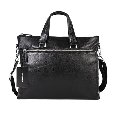 AGBIADD Luggage Leather Slim Briefcase Laptop Handbag Messenger Business Bags for Men