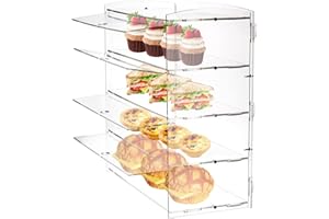 CHOLISM Acrylic Pastry Display Case, 4 Tray Commercial Countertop Bakery Display Case , 19.2x9x20 inch Acrylic Bread Display Box
