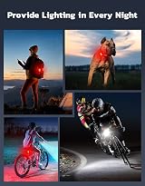 Glangeh Ultra Slim Bike Lights Front Rear 4+6 Modes IP65 USB-C view 6