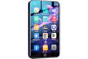 Fanvace 80GB MP3 Player with Bluetooth and WiFi, Android MP3 & MP4 Players with 4" Touchscreen and Speaker, Spotify Music Player with FM Radio, Audible, Amazon Music, Play Store (Purple)