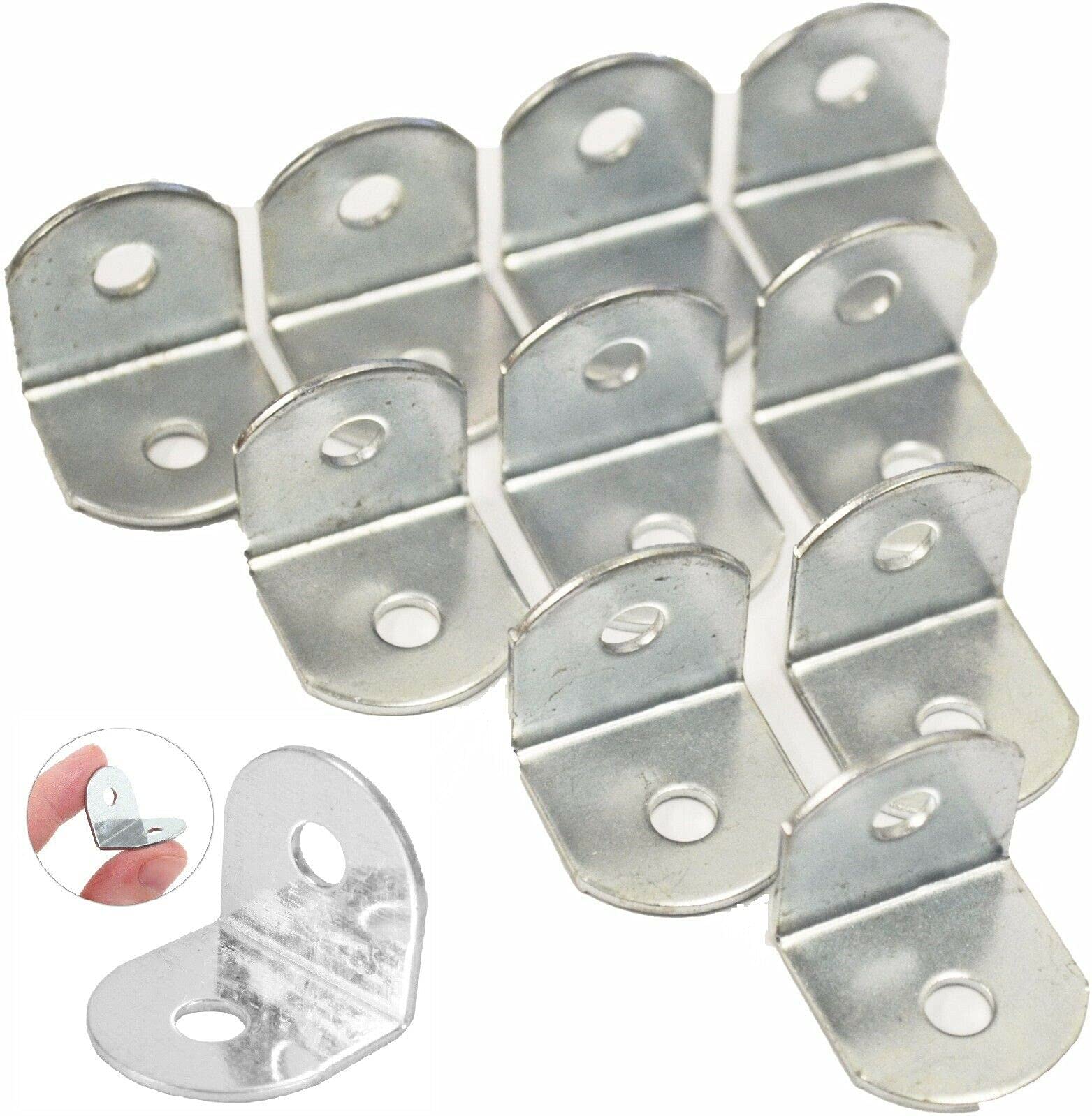 SISI UK® 100 x Right Angle Brackets 19mm L Shape Corner Braces Fixing/Repair/Joining Metal Zinc Platted