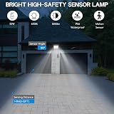 Jsdoin 50W Security Light Outdoor Motion Sensor 4500 Lumen 6500K IP66 LED view 6