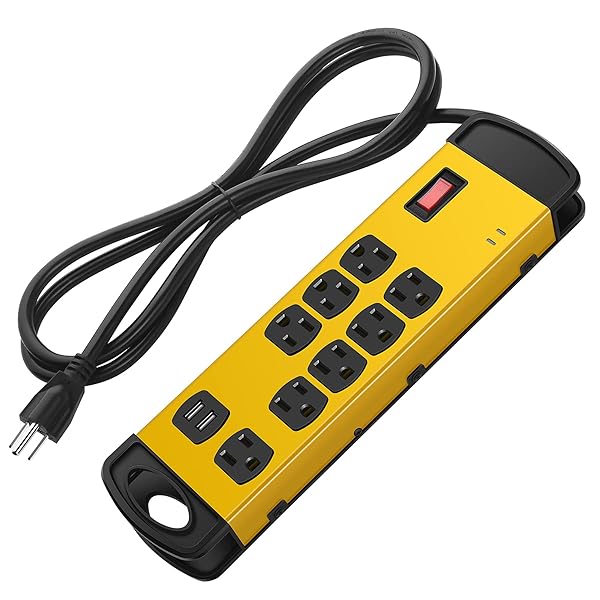 Heavy Duty Surge Protector with USB,8 Outlets Metal Power Strip,Heavy