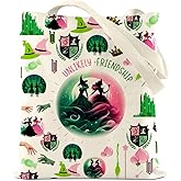 Witch Merch, Tote Bag for Women, Broadway Musical Merchandise, Witch Gifts for Elphaba And Glinda Fans, Unlikely Friendships, Reusable Canvas Cute Shoulder Bag for Shopping, Grocery, Work, Book