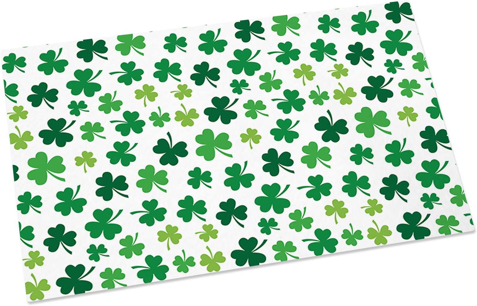 St. Patrick's Day Leaf Doormats Entrance Front Door Rugs Lucky Shamrocks Leaves Floor Mat for Indoor/Bathroom/Kitchen/Bedroom/Entryway Non-Slip Bath Mats 18x30Inch