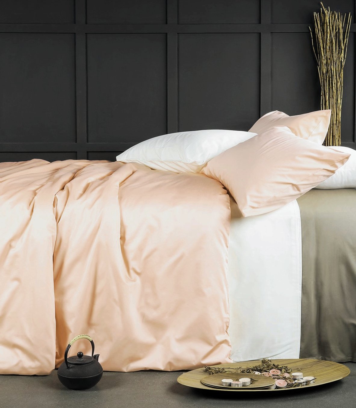 Rose Gold Duvet Cover Luxury Bedding Set High Thread Count Egyptian