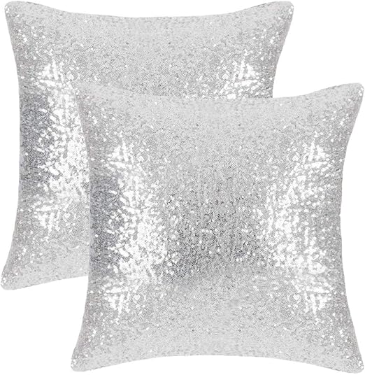 Amazon Com Pony Dance Silver Throw Pillows Sparkling Sequins