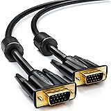deleyCON 15m VGA Kabel 15pol - S-VGA Monitorkabel / D-Sub-Stecker / 1080p Full HD / 3-fach geschirmt / Knickschutz / vergoldete Kontakte / Schwarz
