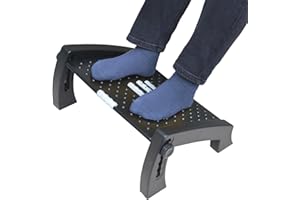 Under Desk Footrest with Massage Surface Ergonomic 6 Height Position Adjustable Foot Stool with Firm Non-Slip Legs for Home O