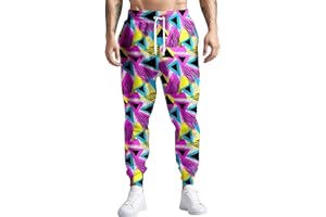 KARAZZO 80s 90s Mens Joggers Pants Sports Funny Workout Running Printed Retro Sweatpants Casual Track Pants with Pockets