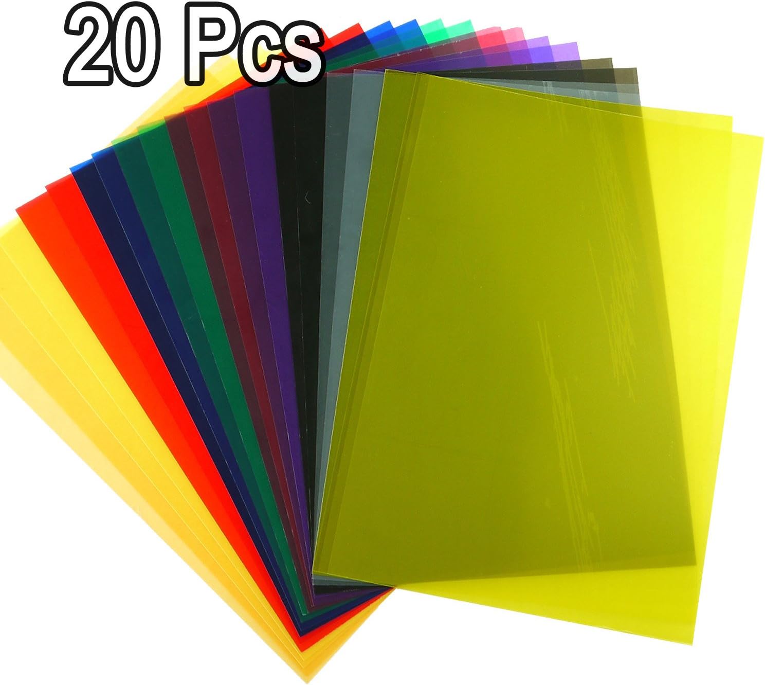 Amazon｜20PCS着色カラープラスチックフィルムシート透明なゲル照明フィルタ（8X11, 10カラー）｜整水器用付属品・メンテナンス用品